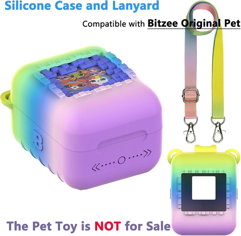 JCHPINE Silicone Cover Case for Bitzee Interactive Digital Pet and Case, Protective Skin Sleeve for Bitzee Virtual Electronic Pets Accessories (for Original 15 Animals) (Rainbow) - Image 2